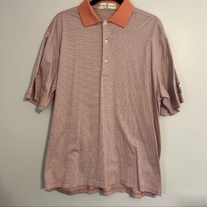 Fairway & Greene Men’s Golf Polo 100% Cotton The Ocean Course Orange Striped M